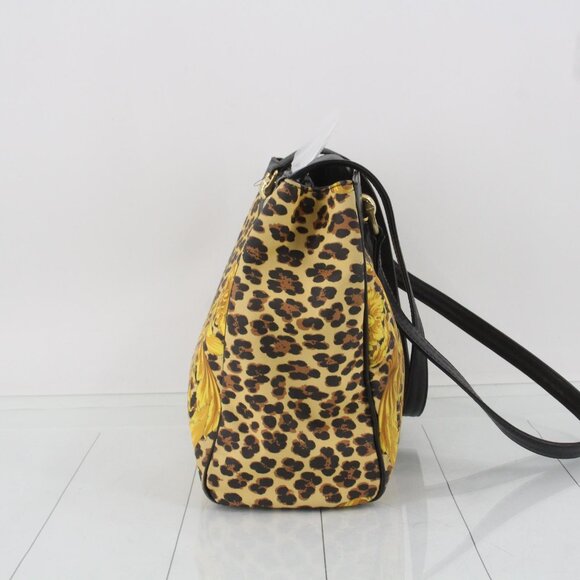 Gianni Versace Leopard Print PVC and Leather Tote Bag - Picture 3 of 10